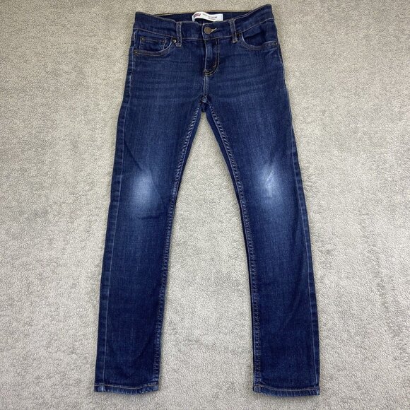 Levis Jeans 14 Reg (Fits 26x25)‎ Blue 519 Extreme Skinny Dark Wash Denim - Picture 1 of 9